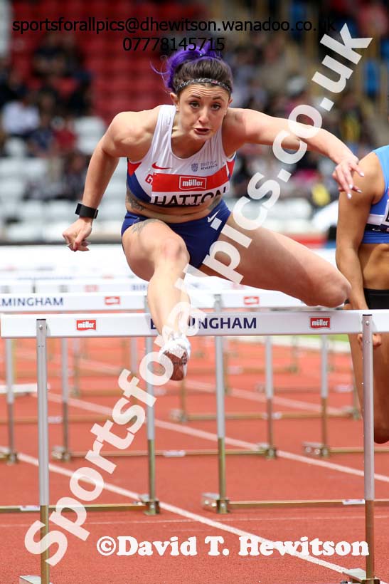 Womens 100 metres hurdles, British Championships, Birmingham. Photo: David T. Hewitson/Sports for All Pics